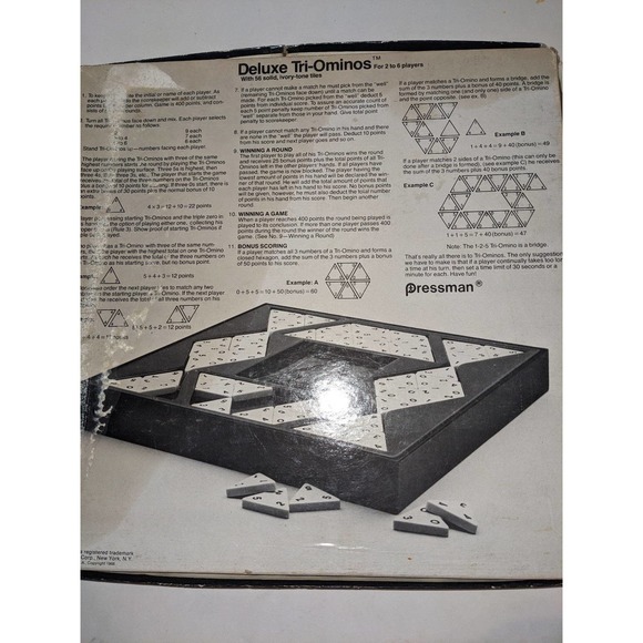 Vintage Deluxe Tri-Ominos Board Game Pressman - Picture 4 of 4